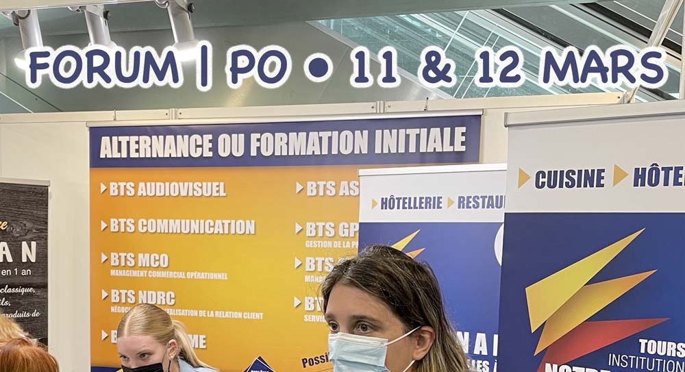 A ne pas manquer pour son orientation Post Bac : Forum de l'Orientation et des Métiers au Parc Expo de Tours le vendredi & samedi de 9h à 17h, Portes Ouvertes à l'ISCB le samedi de 9h30 à 13h.