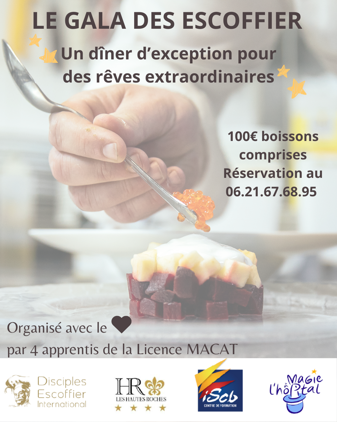 Quatre alternants de la Licence MACAT ont imaginé le Gala des Escoffier, qui aura lieu le 12 mai prochain au profit de l’association Magie à l’Hôpital…